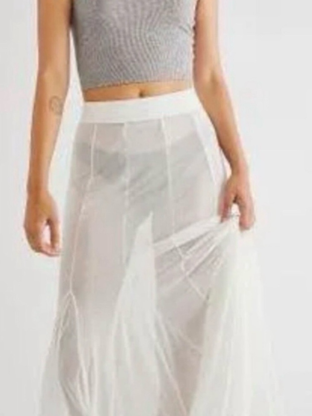 Free People Godet Girl Half Slip in Ivory New with Tags Size XL - Picture 4 of 9